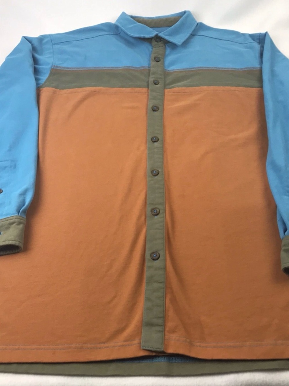 The Territory Ahead Button 100% cotton Tri color Long Sleeve Shirt Men’s Size XL